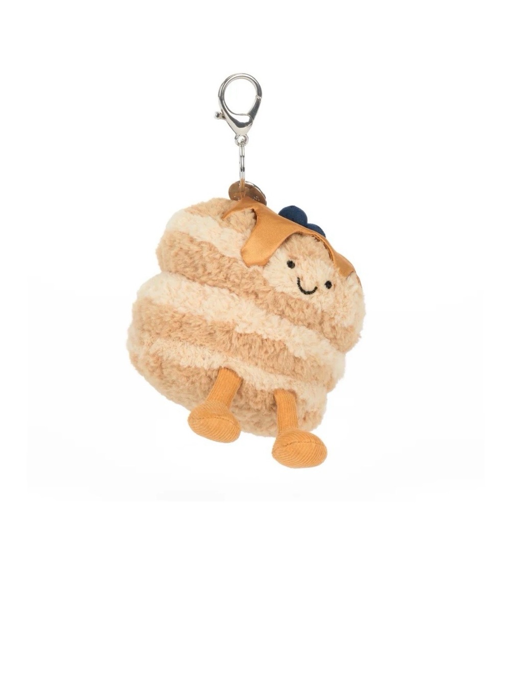 Jellycat Cream and Brown Pancake Plush Key & Card Holder with Blue Accent - Picture 5 of 8